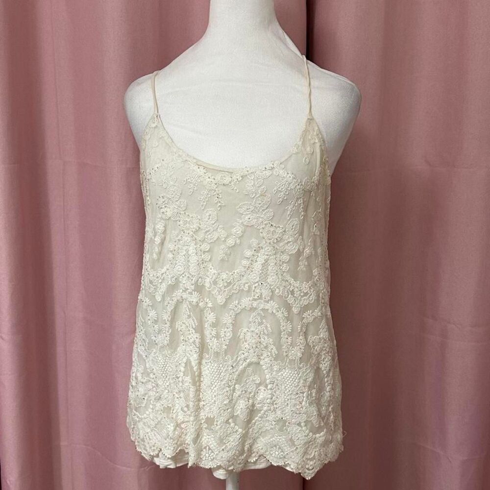 White-house-black-market Women's Cream and White Vest